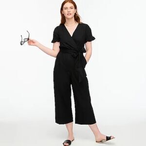 J.Crew Tall ruffle stretch cotton poplin jumpsuit*
